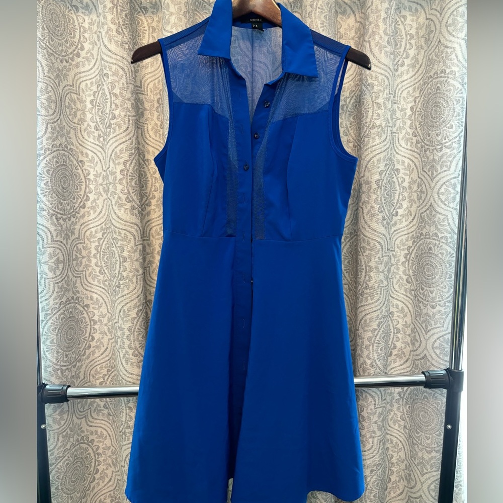 Blue collared dress